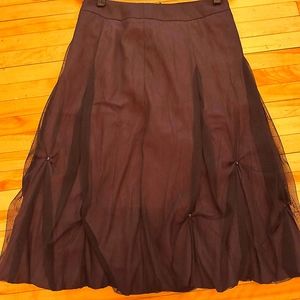 Unique vintage 90's Balloon skirt in a deep red plum iridescent fabric w…